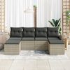vidaXL Gartensofa-set mit Kissen 6 pcs Hellgrau Poly-Rattan