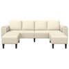 vidaXL Stoffsofa mit Kissen Creme 208 cm Cordstoff