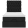 vidaXL Ottoman-Bett mit Matratze & LEDs Schwarz 90x190 cm Stoff