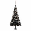 vidaXL K&uuml;nstlicher Weihnachtsbaum Beleuchtung & Kugeln Schwarz 120 cm