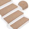 vidaXL Stufenmatten Selbstklebend 15 Stk. 65x24,5x3,5 cm Beige