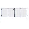vidaXL Maschen-Gartentor verzinkter Stahl 300 x 75 cm Grau