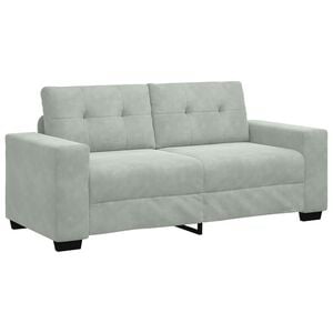 vidaXL Zweisitzer-Sofa Hellgrau 180x77x82 cm Samt