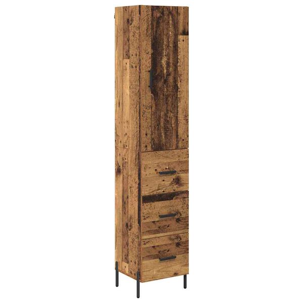 vidaXL Highboard Altholz 34,5 x 34 x 180 cm Holzwerkstoff