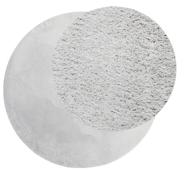 vidaXL Teppich HUARTE Kurzflor Weich und Waschbar Grau &Oslash; 120 cm