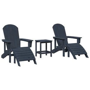 vidaXL Gartenstuhl 3 stk. Marineblau Polyethylen