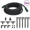 vidaXL Tropfschlauch Schwarz 0,6" 10 m Gummi