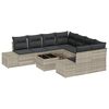 vidaXL Garten-Sofa-Set 9 stk. Hellgrau und Dunkelgrau Poly-Rattan