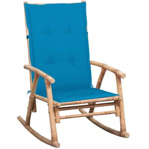 vidaXL Schaukelstuhl mit Kissen Bambus