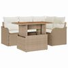 vidaXL Gartensofa-set 5 stk. 4-Sitzanzahl Beige und Creme Poly-Rattan
