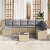 vidaXL Sofa Set mit Kissen 9 pcs Beige Poly-Rattan