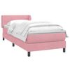 vidaXL Boxspringbett mit Matratze Rosa 80x210 cm Samt