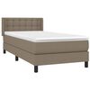 vidaXL Boxspringbett mit Matratze Taupe 100x200 cm Stoff