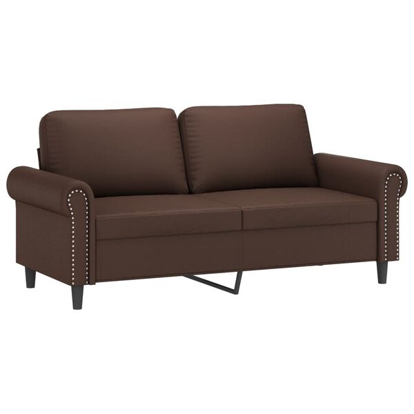 vidaXL 2-Sitzer-Sofa mit Kissen Braun 140 cm Kunstleder
