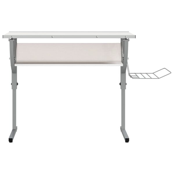 vidaXL Basteltisch Wei&szlig; & Grau 110x53x(58-87) cm Holzwerkstoff & Stahl