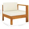 vidaXL 9-teiliges Garten-Lounge-Set mit Kissen 100 x 60 cm Akazienholz