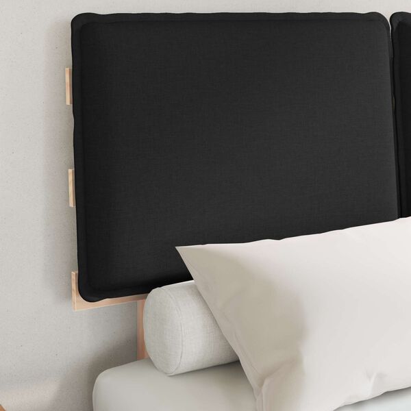 vidaXL Bettgestell mit gepolstertem Kopfteil Schwarz 120 x 190 cm