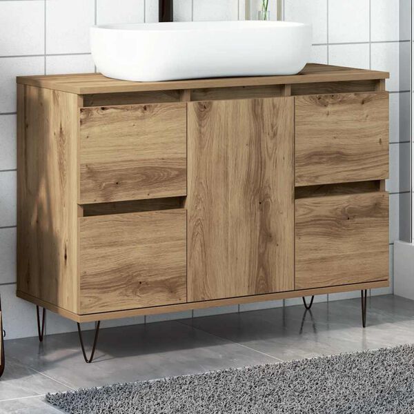 vidaXL Badschrank Artisan-Eiche 80x33x60 cm Holzwerkstoff