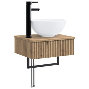 vidaXL Wandmontiertes Waschbecken Artisan-Eiche 40 x 35 x 39 cm