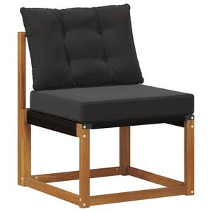 vidaXL Outdoor Mittelsofa Massivholz Akazie und Textilene Stoff Natur