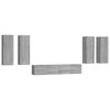 vidaXL 6-tlg. TV-Schrank-Set Grau Sonoma Holzwerkstoff