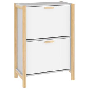 vidaXL Schuhschrank Wei&szlig; 57,5x33x80 cm Holzwerkstoff