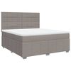 vidaXL Boxspringbett mit Matratze Taupe 180x200 cm Stoff
