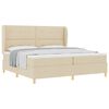 vidaXL Boxspringbett mit Matratze Dunkelgrau 90x190 cm Creme Stoff