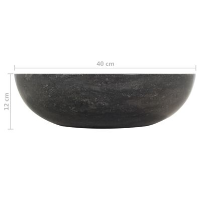 vidaXL Waschbecken 40x12 cm Marmor Schwarz