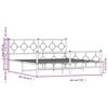 vidaXL Bettgestell mit Kopf- und Fußteil Metall Weiß 180x200 cm