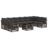 vidaXL Gartensofa-set 11 stk. Grau Poly-Rattan