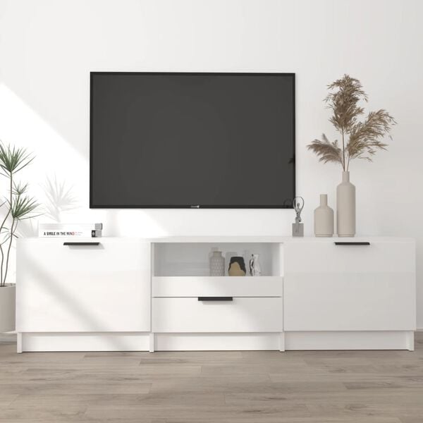 vidaXL TV-Schrank Hochglanz-Wei&szlig; 140x35x40 cm Holzwerkstoff