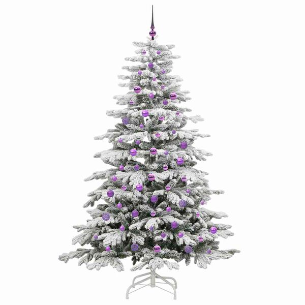 vidaXL K&uuml;nstlicher klappbarer Weihnachtsbaum Wei&szlig; 210 cm PE und PVC