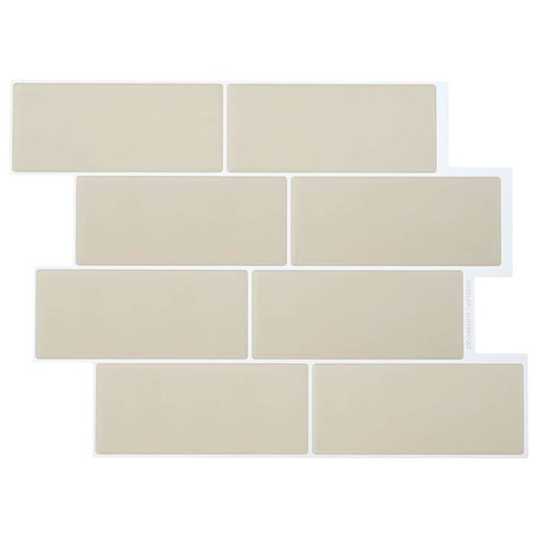 vidaXL U-Bahn-Fliese 10 pcs Beige 29.4 x 21.4 cm Polyurethan und PET