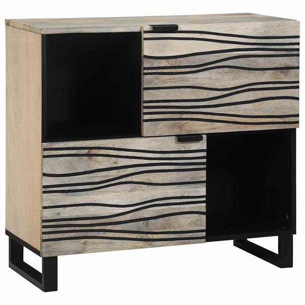 vidaXL Sideboard Wei&szlig; 80 x 33 x 75 cm massives Mangoholz