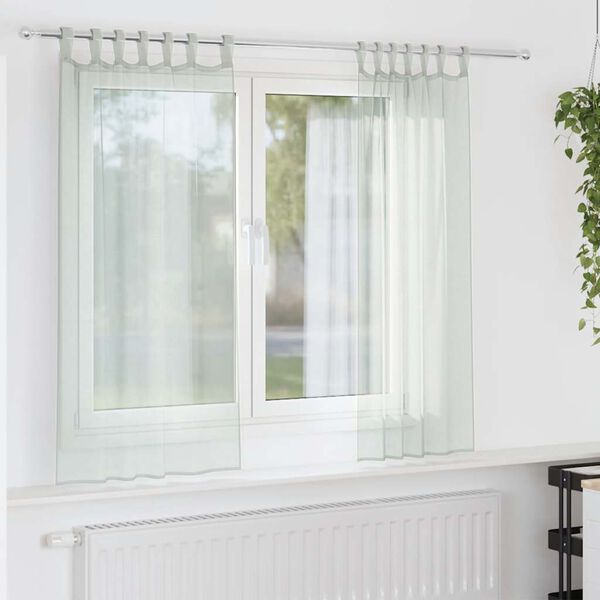vidaXL Voile Vorhänge mit Schlaufen 2 Stk. Hellgrau 140x140 cm