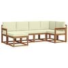 vidaXL Outdoor-Sofagarnitur 6 stk. Natur und Creme