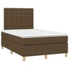 vidaXL Boxspringbett mit Matratze Dunkelbraun 120x190 cm Stoff