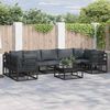 vidaXL Garten-Sofa-Set 7 pcs Schwarz Aluminium