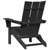 vidaXL Klappbarer Adirondack-Stuhl Schwarz 80,5 x 74,5 x 92 cm HDPE