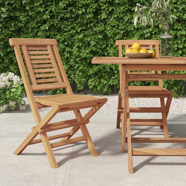 vidaXL Gartenst&uuml;hle 2 Stk. Klappbar 47x63x90 cm Massivholz Teak