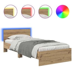vidaXL Bettrahmen Artisan-Eiche 100 x 200 cm Holzwerkstoff