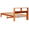 vidaXL Massivholzbett mit Regal ohne Matratze Wachsbraun 75x190 cm
