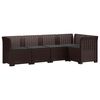 vidaXL 5-Sitzer Gartensofa mit Kissen Rattan-Look PP Braun