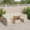 vidaXL Garten-Sofa-Set mit Kissen mit Kissen 10 pcs Beige und Creme