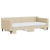 vidaXL Tagesbett Ausziehbar mit Matratzen Creme 90x200 cm Stoff