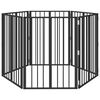 vidaXL Hundetor 6 pcs Schwarz 60 x 80 cm Verzinkter Stahl