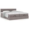 vidaXL Ottoman-Bett mit Matratzen Taupe 160x200 cm Stoff