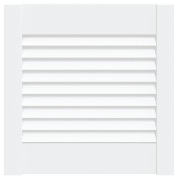 vidaXL Schrankt&uuml;r Lamellen-Design Wei&szlig; 39,5x39,4 cm Massivholz Kiefer