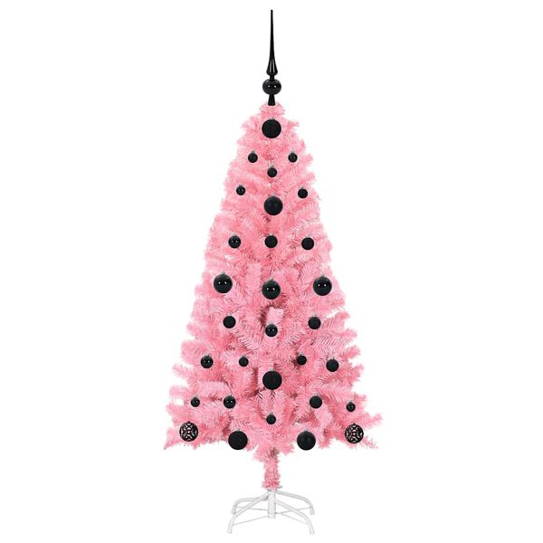 vidaXL Weihnachtsbaum mit 150 LEDs mit St&auml;nder Rosa 120 cm PVC